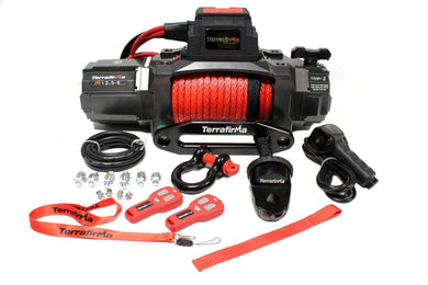 TERRAFIRMA M12.5S 12V ELECTRIC WINCH - SYNTHETIC ROPE & REMOTE CONTROL