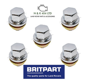 RANGE ROVER P38/DISCOVERY 2 STAINLESS CAPPED ALLOY WHEEL NUTS SET (X5) - ANR3679.